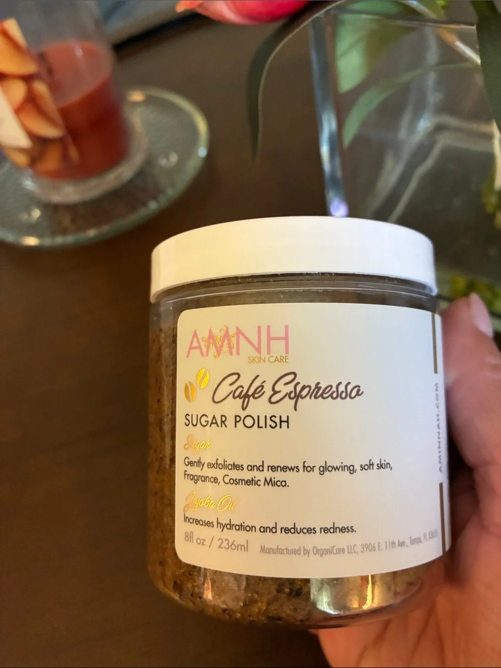 AdanH Café Espresso Sugar Polish – White Jar